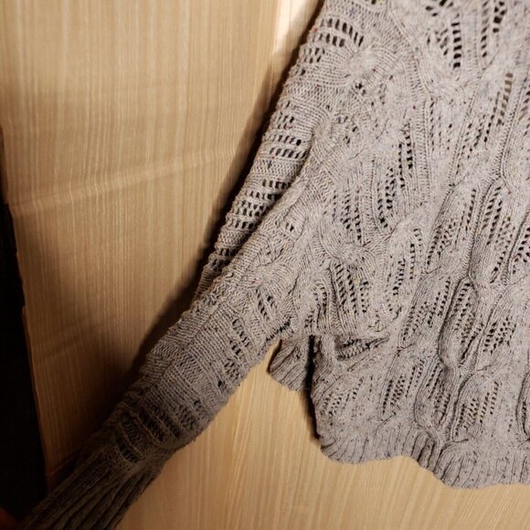 The Limited Grey Heathered Open Front Dolman Sleeve Cardigan Sweater Med… - Picture 4 of 7